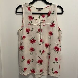 Floral Sleeveless Top with Zipper
